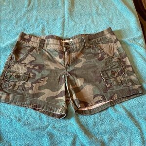 Old Navy Green and Brown Cargo Shorts. 
Size 12.